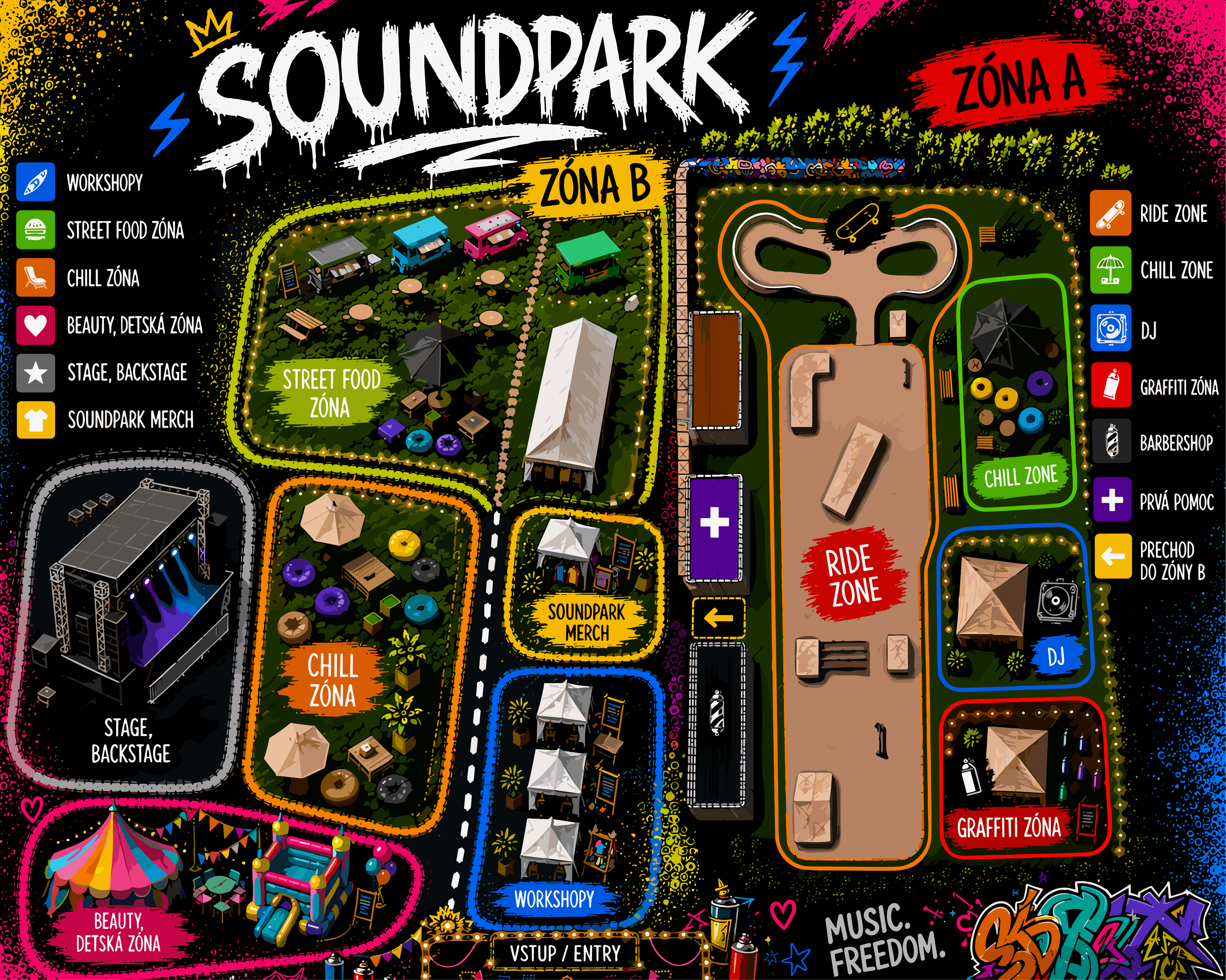 Festivalová mapa SoundPark
